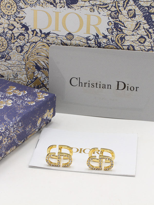 حلق ديور كبس لوقو كريستال حلق dior