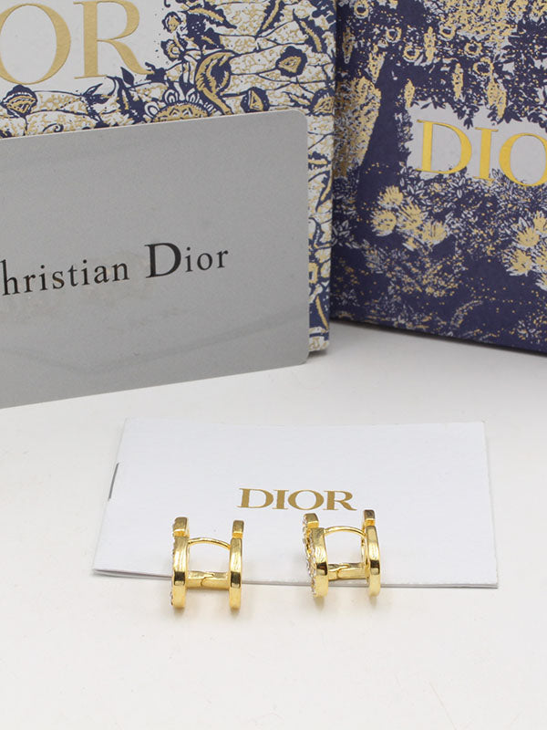 حلق ديور كبس لوقو كريستال حلق dior