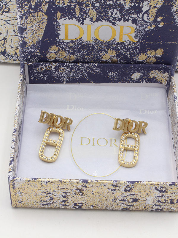 حلق ديور باك لوقو مطفي حلق dior ذهبي