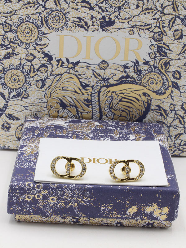 حلق ديور ريقيلور كريستال لوقو حلق dior
