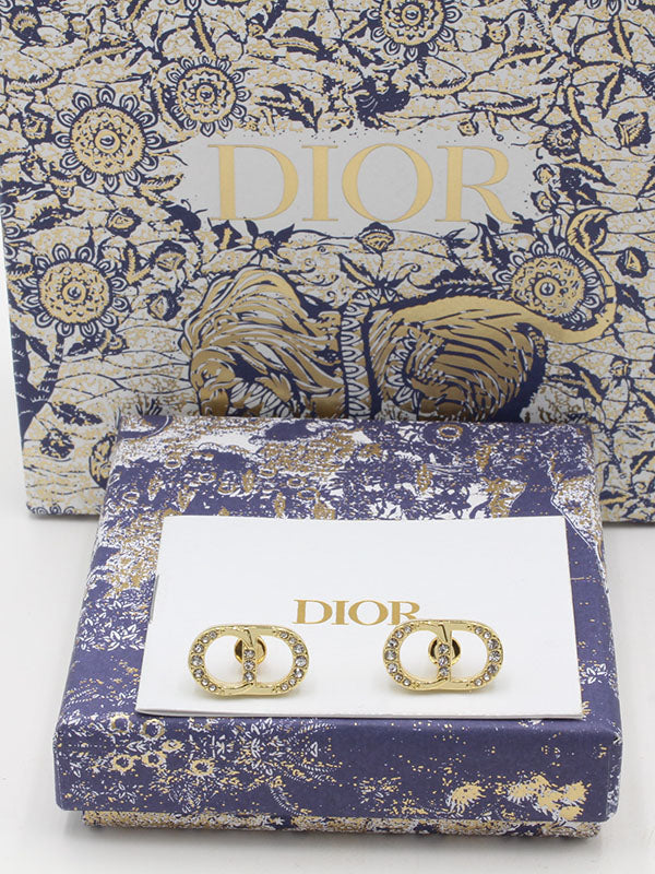 حلق ديور ريقيلور كريستال لوقو حلق dior