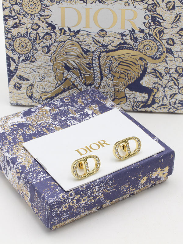 حلق ديور ريقيلور كريستال لوقو حلق dior