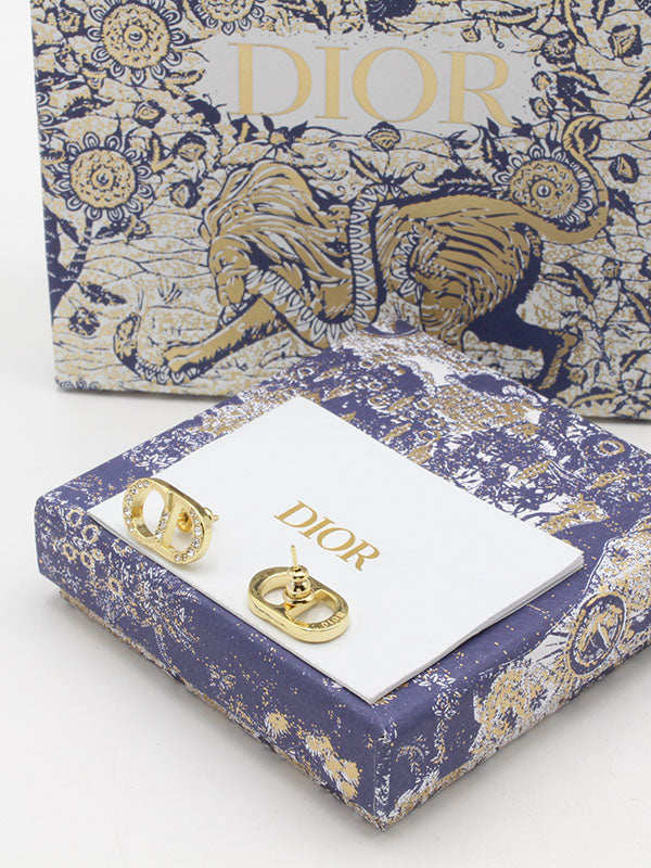 حلق ديور ريقيلور كريستال لوقو حلق dior