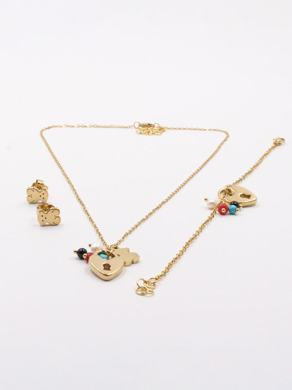 طقم توس 3 قطع اطقم دبدوب ذهبي