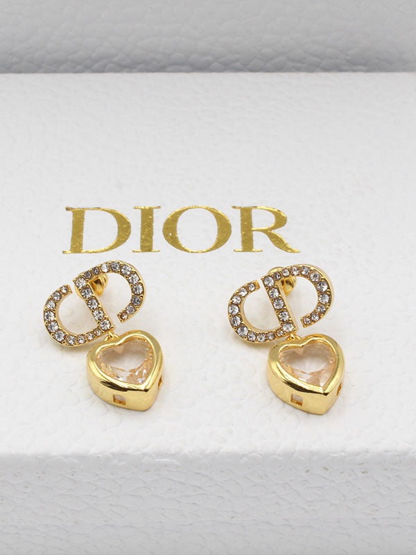 حلق ديور هارت لوقو حلق dior ذهبي