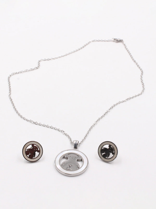 طقم توس مدور شيل لوقو اطقم دبدوب فضي