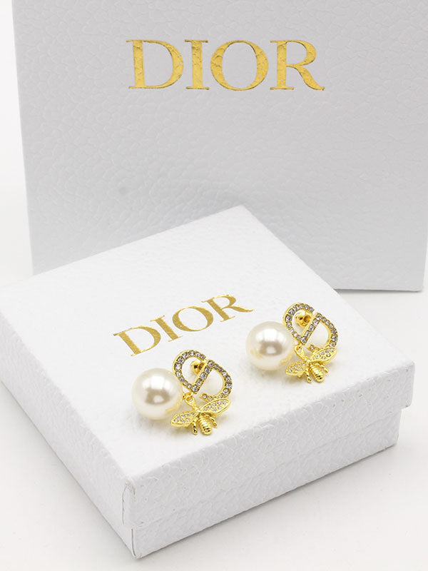 حلق ديور يعسوب لوقو حلق dior