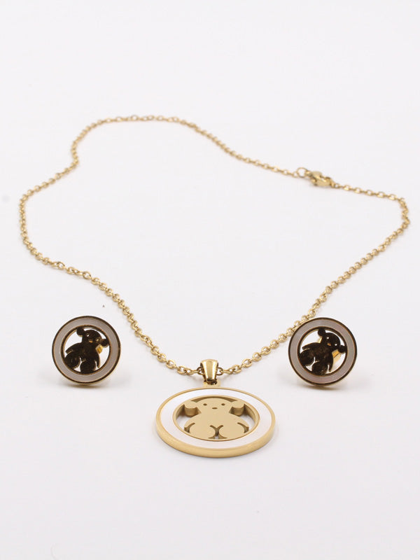 طقم توس مدور شيل لوقو اطقم دبدوب ذهبي