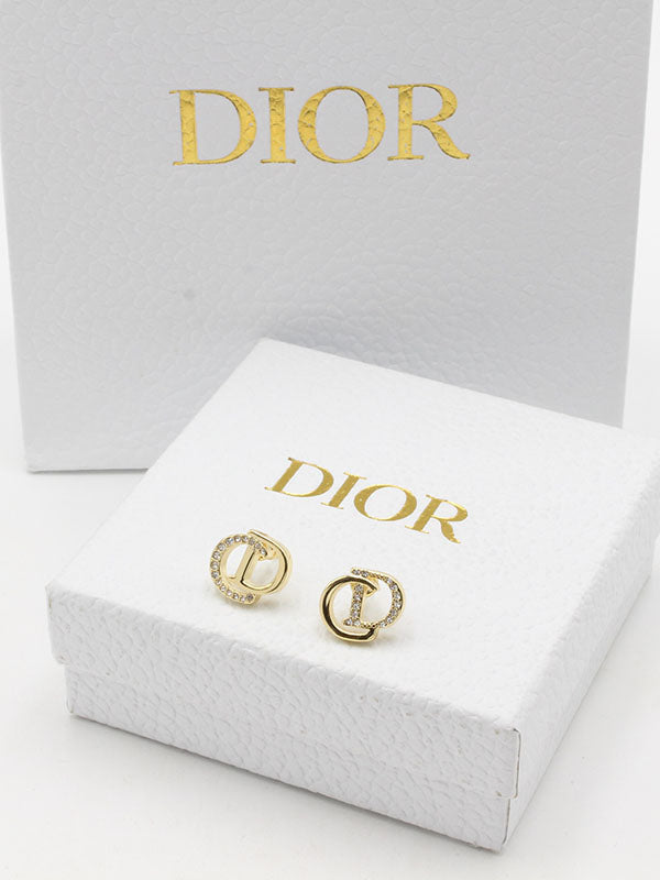 حلق ديور كريستال صغير لوقو حلق dior