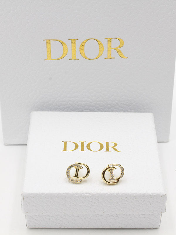 حلق ديور كريستال صغير لوقو حلق dior