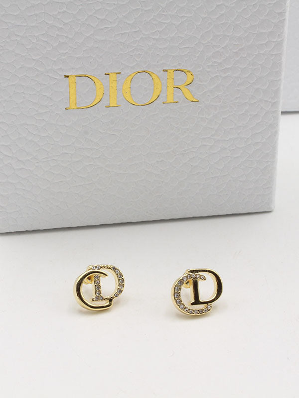 حلق ديور كريستال صغير لوقو حلق dior