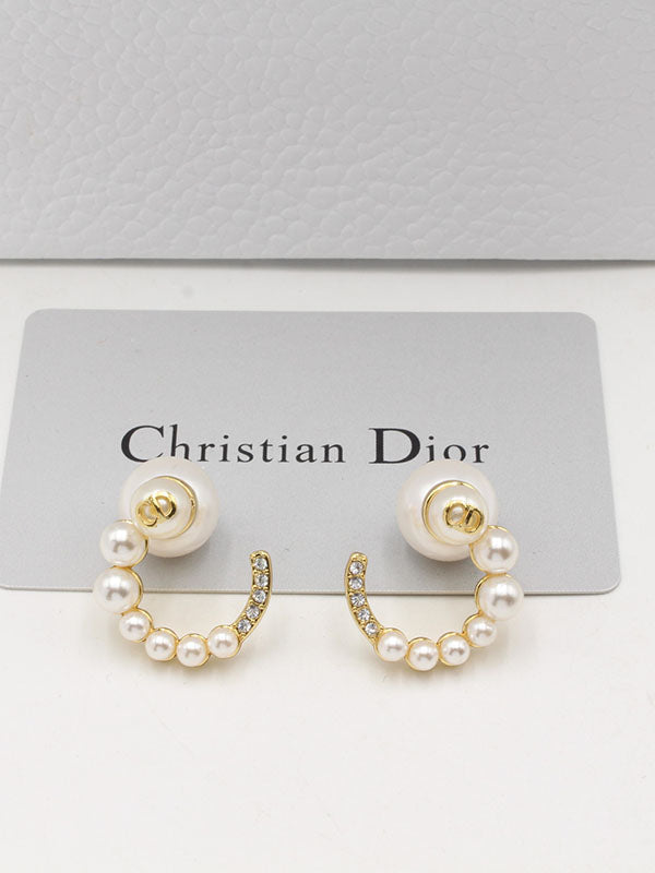 حلق ديور لولو دائري كبير لوقو حلق dior