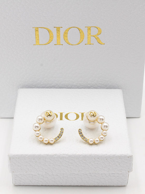 حلق ديور لولو دائري كبير لوقو حلق dior
