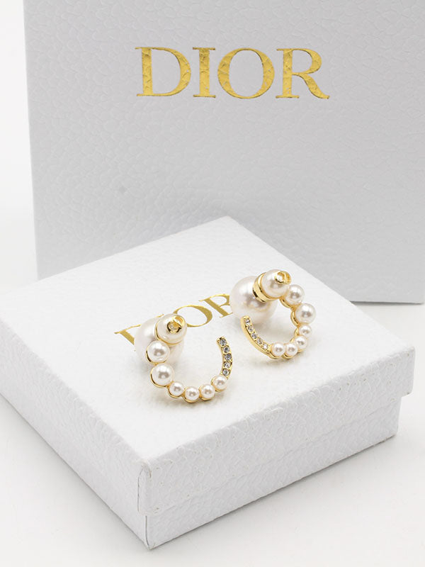 حلق ديور لولو دائري كبير لوقو حلق dior