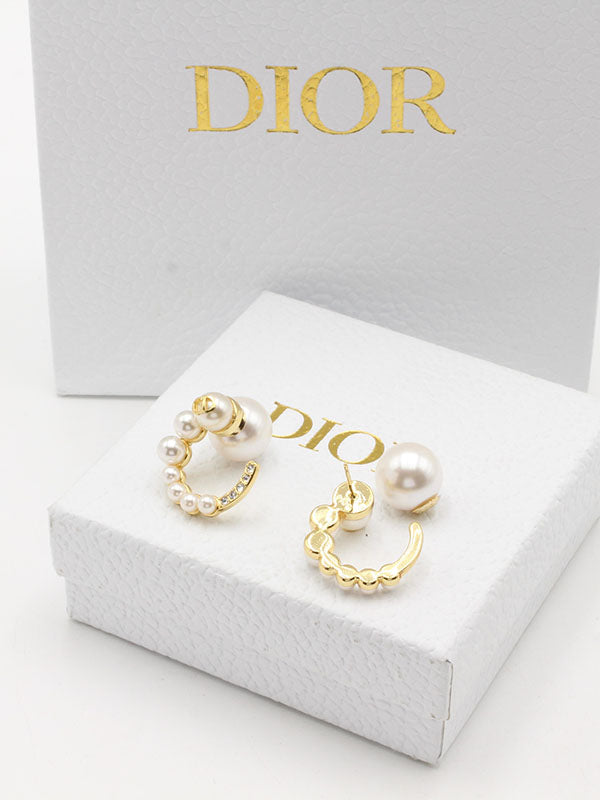 حلق ديور لولو دائري كبير لوقو حلق dior
