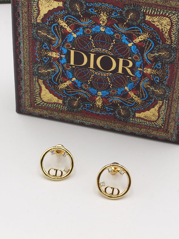 حلق ديور سيركل زركون لوقو حلق dior
