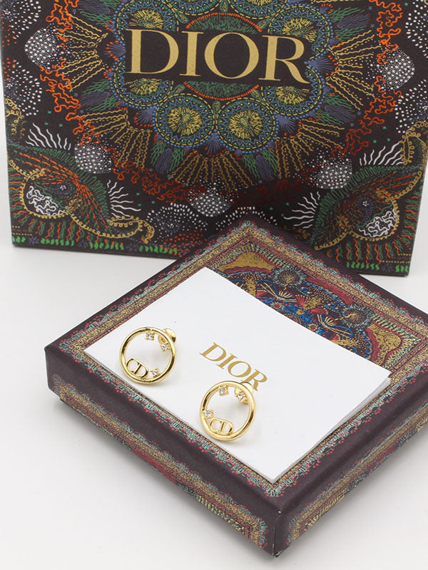 حلق ديور سيركل زركون لوقو حلق dior