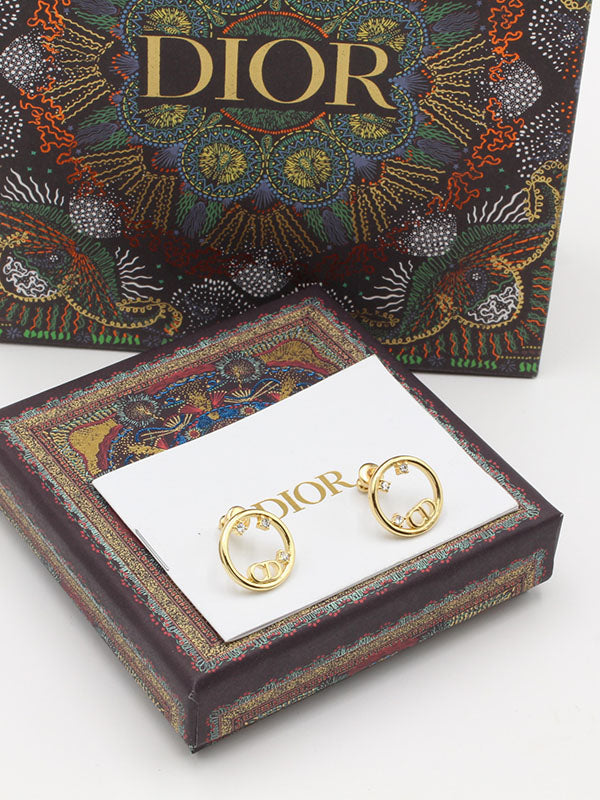 حلق ديور سيركل زركون لوقو حلق dior