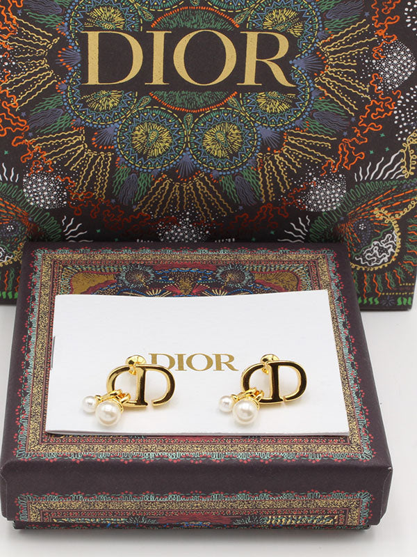 حلق ديور لوقو قولد تو بيرلز حلق dior