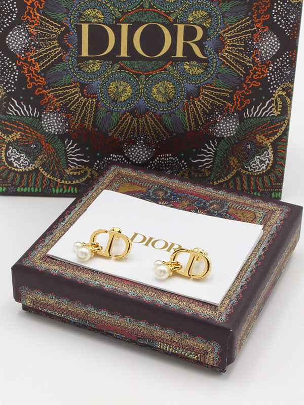 حلق ديور لوقو قولد تو بيرلز حلق dior