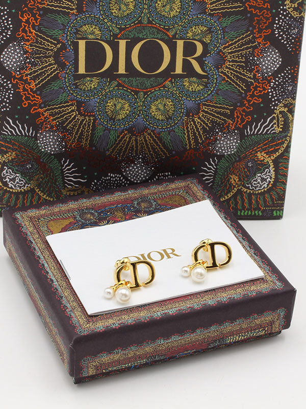 حلق ديور لوقو قولد تو بيرلز حلق dior