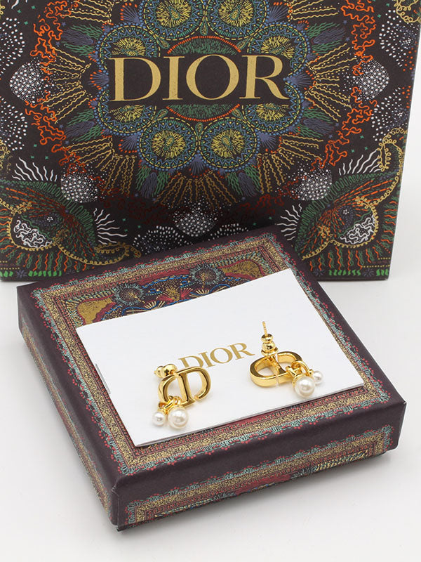 حلق ديور لوقو قولد تو بيرلز حلق dior