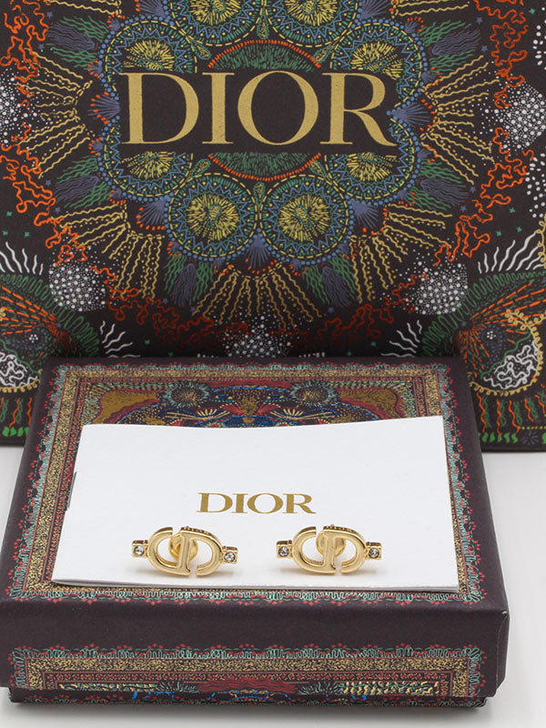 حلق ديور ناعم ذهبي مطفي حلق dior