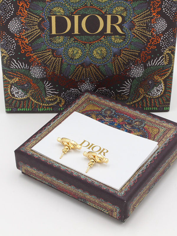 حلق ديور ناعم ذهبي مطفي حلق dior