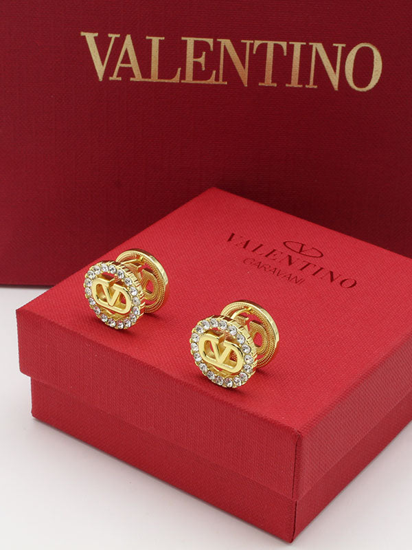 حلق فالنتينو كبس كريستال تو سايد لوقو حلق VALENTINO