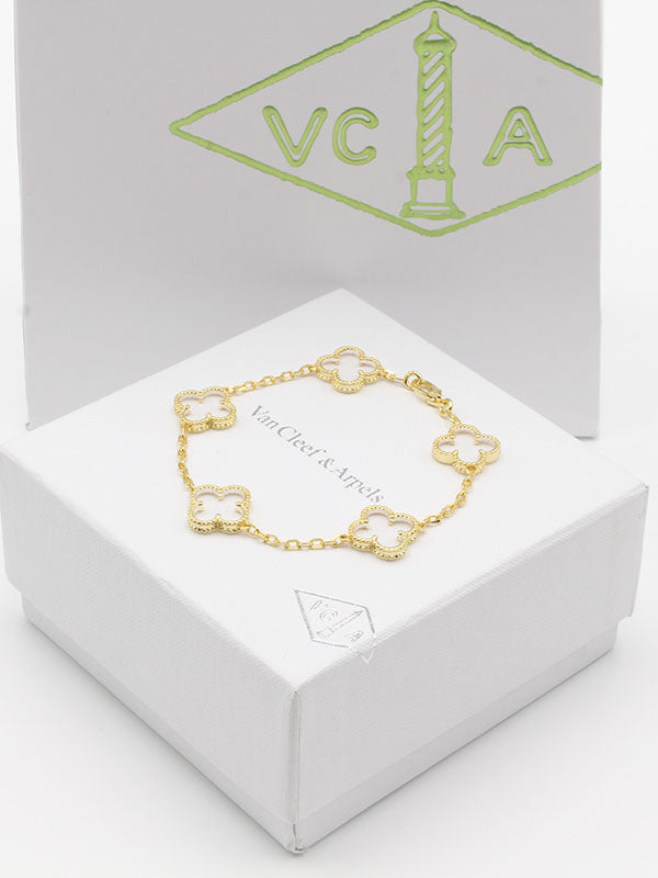 اسواره فان كليف شفاف كلير اسواره van cleef ذهبي