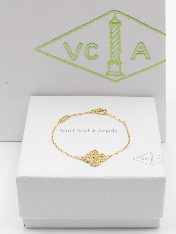 اسوارة فان كليف وردة ذهبية اسواره van cleef ذهبي زركون
