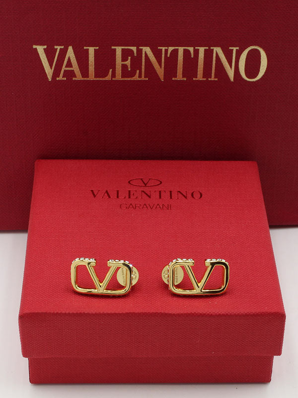 حلق فالنتينو سايد ستون لوقو حلق VALENTINO ذهبي