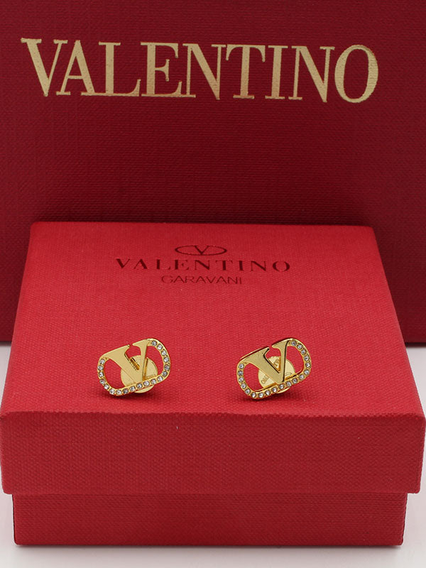 حلق فالنتينو صغير لوقو حلق VALENTINO ذهبي