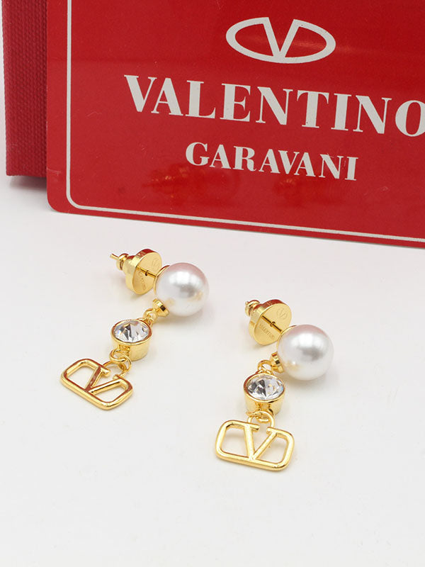 حلق فالنتينو لولو متوسط الطول لوقو.  حلق VALENTINO