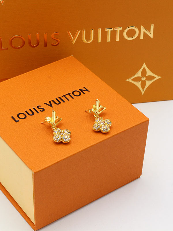حلق لويس فيتون ون فلاور لوقو زركون حلق louis vuitton