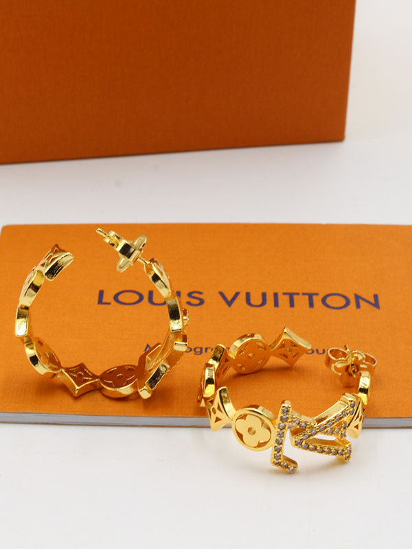 حلق لويس فيتون زركون بيق لوقو سيركل حلق louis vuitton