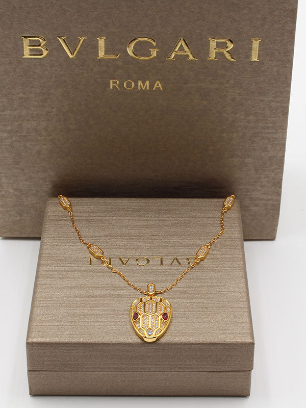 سلسال بولغاري سنيك كبير سلسال bvlgari احمر ذهبي