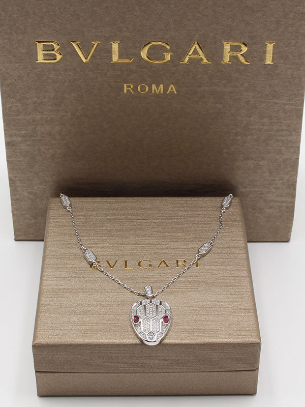 سلسال بولغاري سنيك كبير سلسال bvlgari احمر فضي