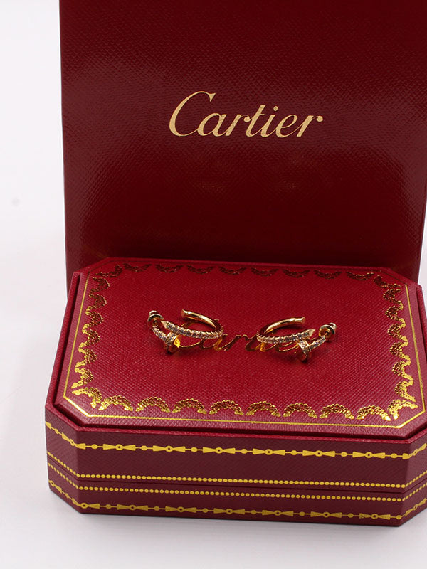 حلق كارتير مسمار زركون وسط حلق CARTIER
