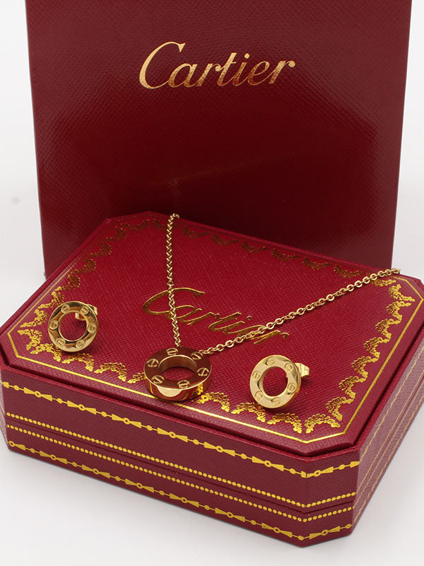 طقم كارتير سيركل 2 قطع ذهبي اطقم CARTIER