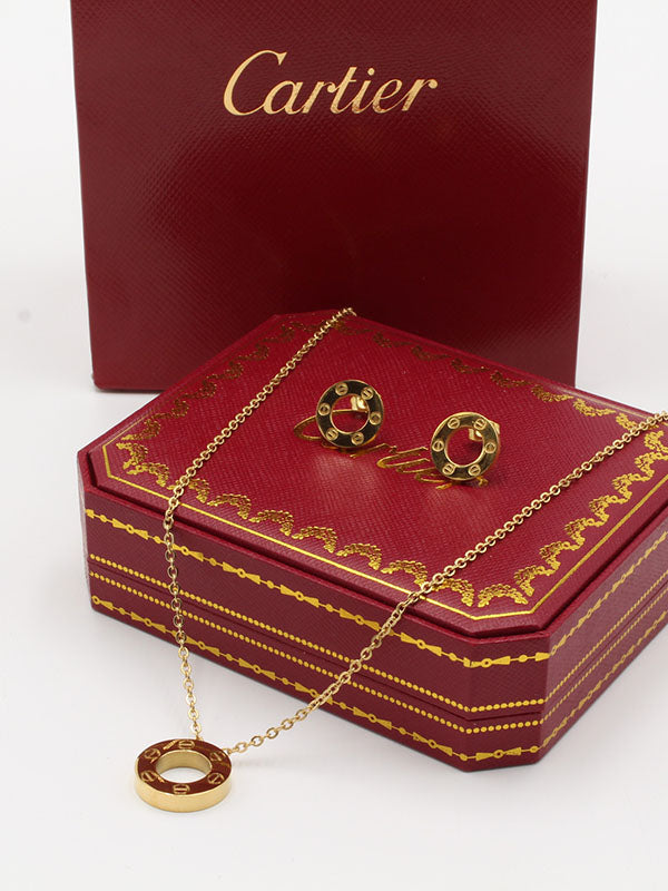 طقم كارتير سيركل 2 قطع ذهبي اطقم CARTIER