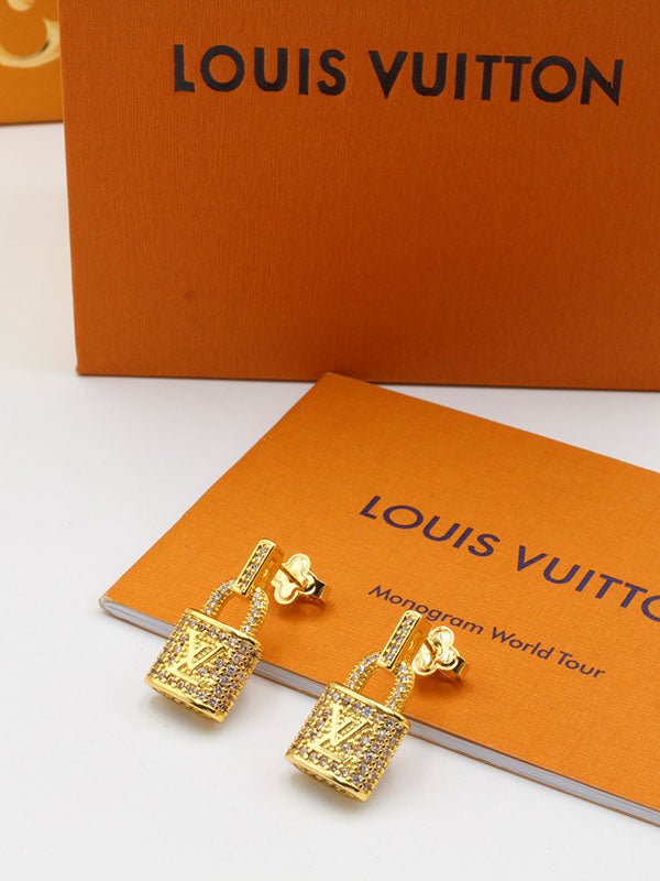 حلق لويس فيتون نيو كي زركون لوقو حلق louis vuitton