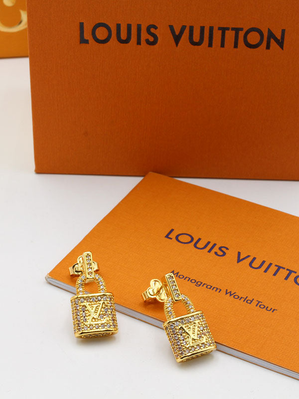 حلق لويس فيتون نيو كي زركون لوقو حلق louis vuitton