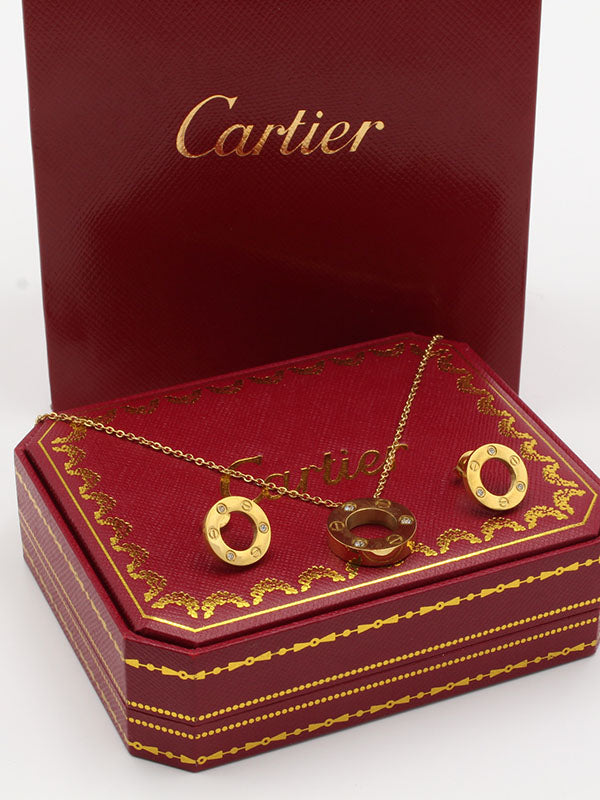 طقم كارتير سيركل 2 قطع ذهبي اطقم CARTIER
