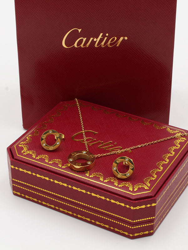 طقم كارتير سيركل 2 قطع ذهبي اطقم CARTIER