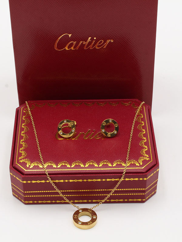 طقم كارتير سيركل 2 قطع ذهبي اطقم CARTIER