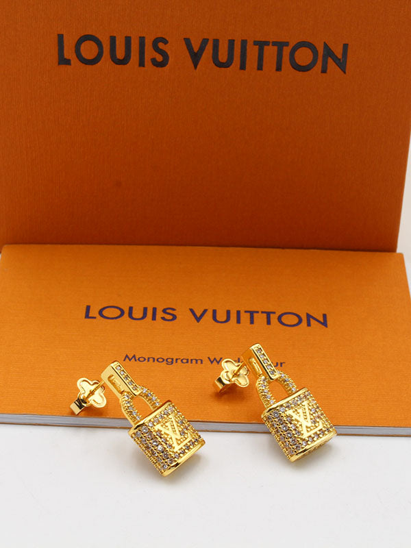 حلق لويس فيتون نيو كي زركون لوقو حلق louis vuitton