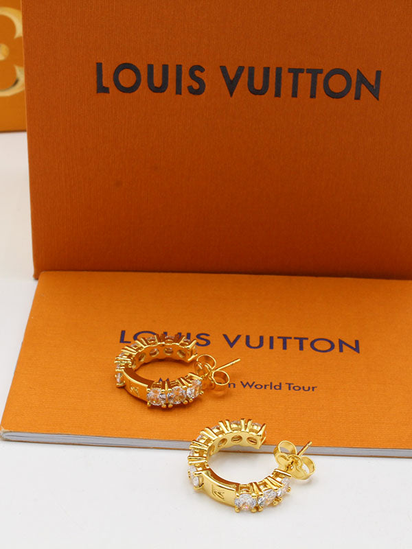 حلق لويس فيتون سيركل زركون نيو لوقو حلق louis vuitton ذهبي