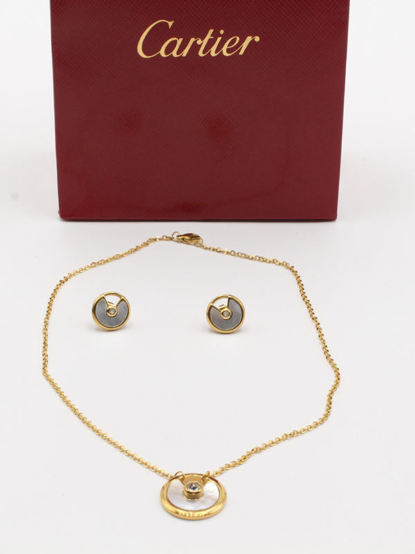 طقم كارتير شيل 2 قطع ذهبي اطقم CARTIER ذهبي