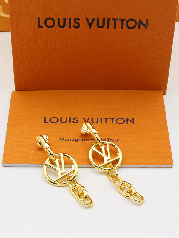 حلق لويس فيتون لونق لوقو حلق louis vuitton ذهبي